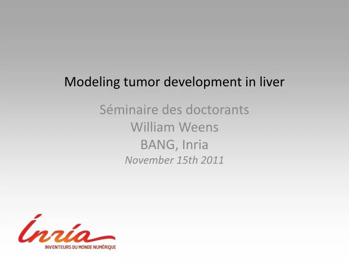 m odeling tumor development in liver