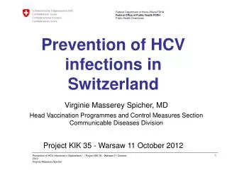 Prevention of HCV infections in Switzerland