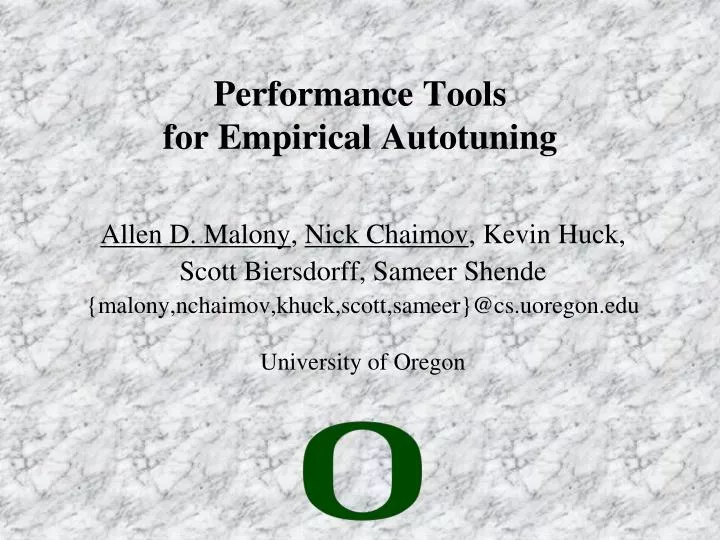 performance tools for empirical autotuning
