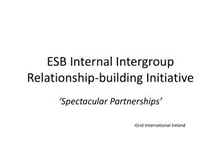 ESB Internal Intergroup Relationship-building Initiative