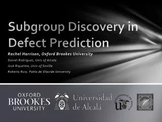 Subgroup Discovery in Defect Prediction