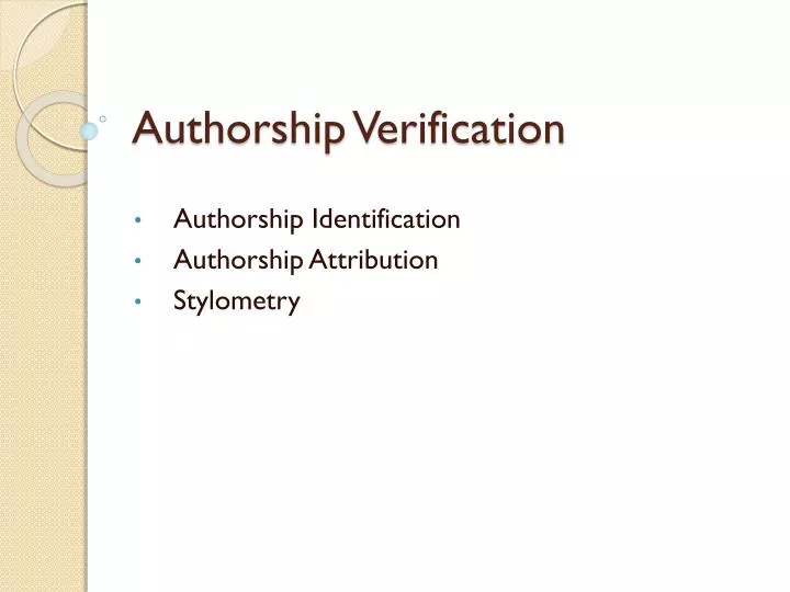 authorship verification