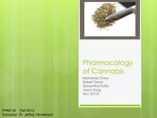 Pharmacology of Cannabis