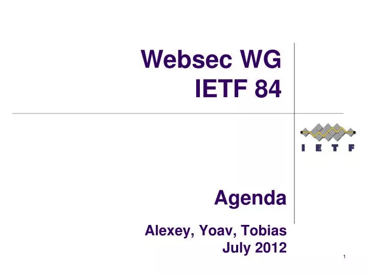 agenda alexey yoav tobias july 2012