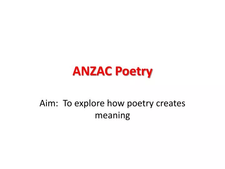 anzac poetry