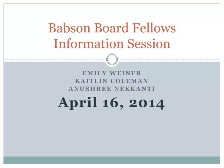 babson board fellows information session