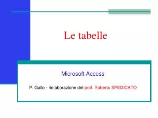 le tabelle