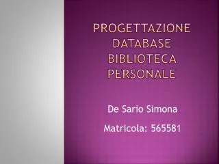 progettazione database biblioteca personale