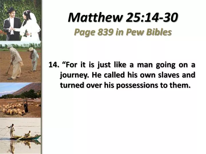 matthew 25 14 30 page 839 in pew bibles