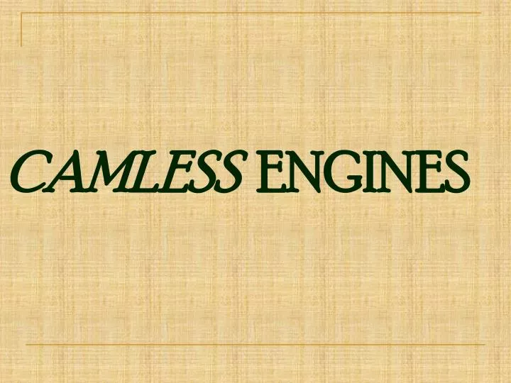 camless engines