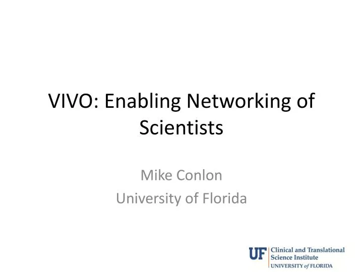 vivo enabling networking of scientists