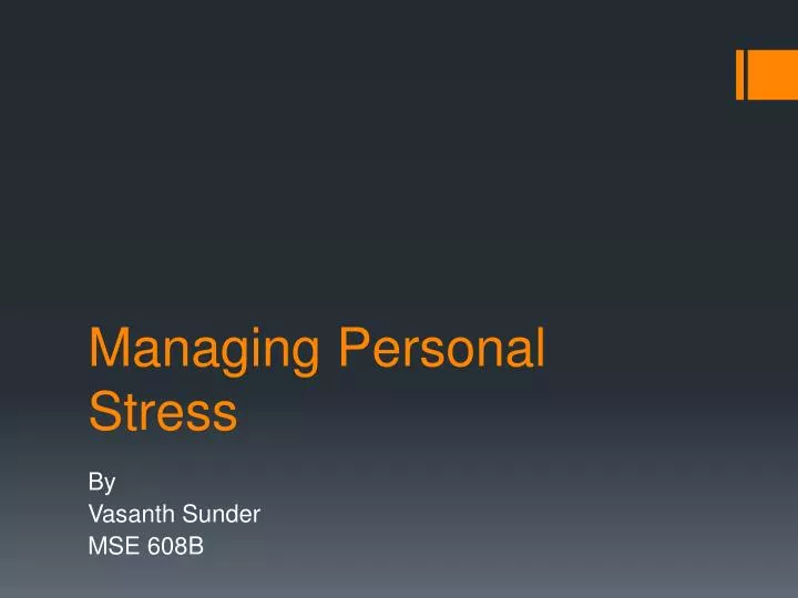 managing personal stress