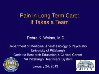 Pain in Long Term Care: It Takes a Team