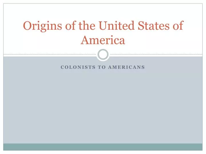 origins of the united states of america