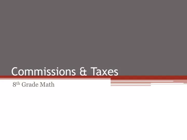 commissions taxes