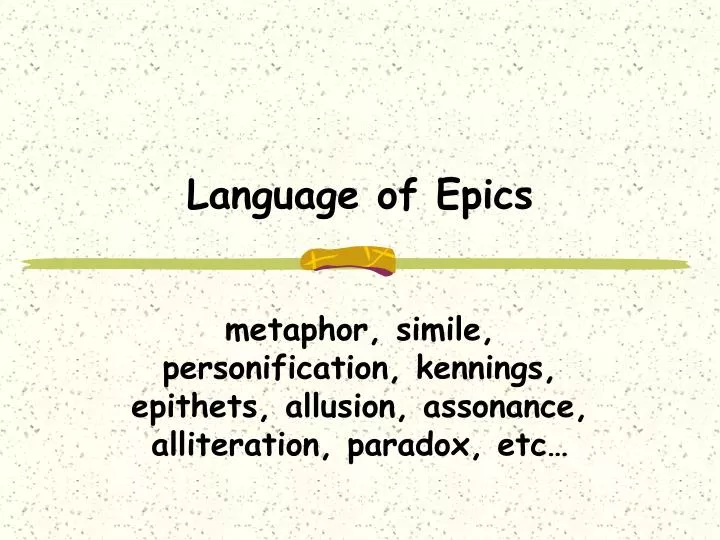 language of epics