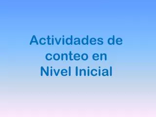 actividades de conteo en nivel inicial