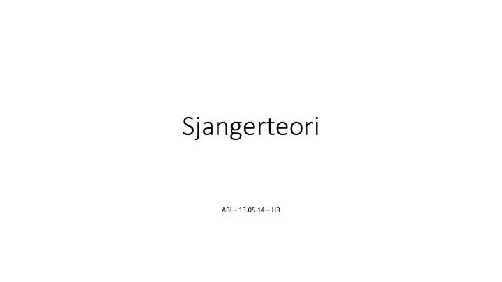 sjangerteori