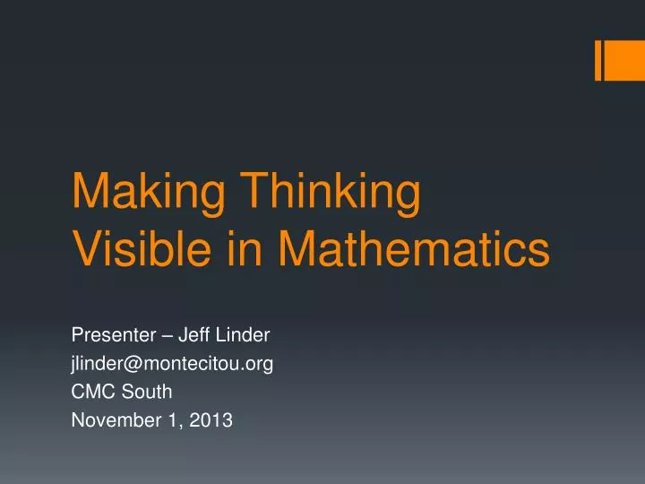 making thinking visible in mathematics