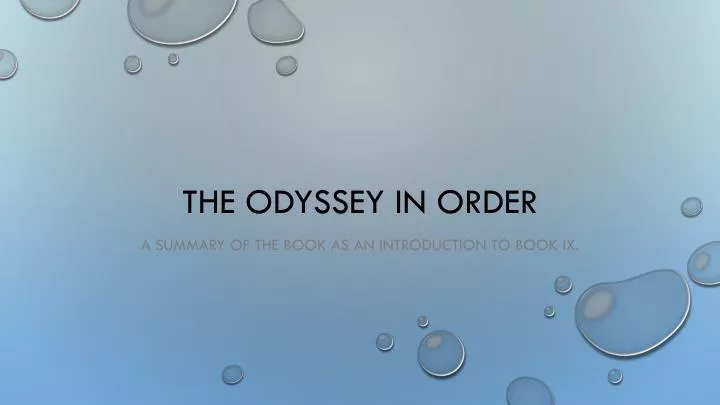 the odyssey in order