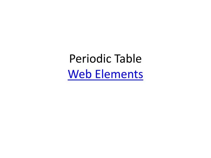 periodic table web elements