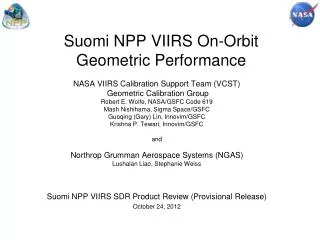 Suomi NPP VIIRS On-Orbit Geometric Performance