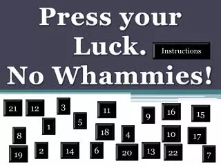 Press your Luck. No Whammies!