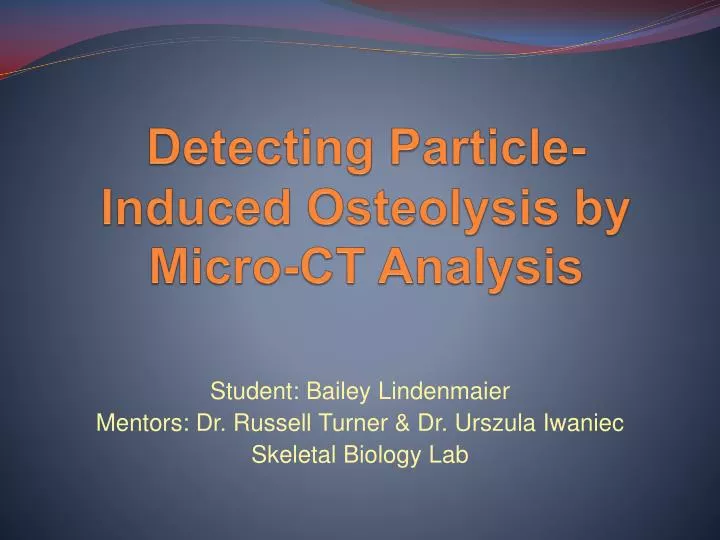 detecting particle induced osteolysis by micro ct analysis