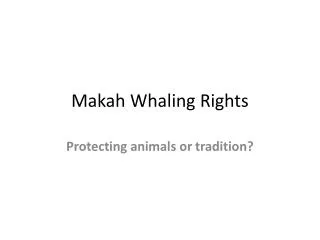 Makah Whaling Rights