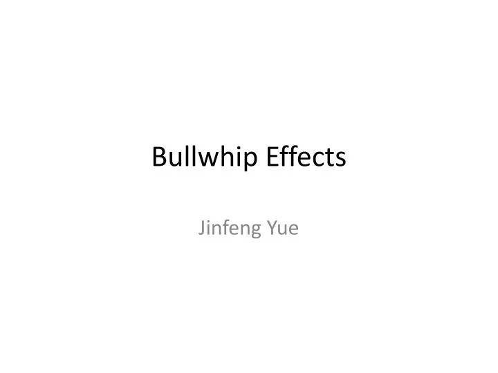 bullwhip effects