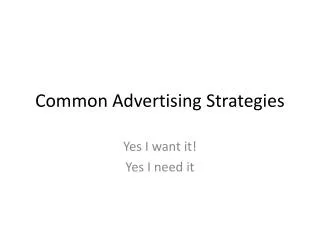 Common Advertising Strategies