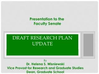 Draft Research Plan update