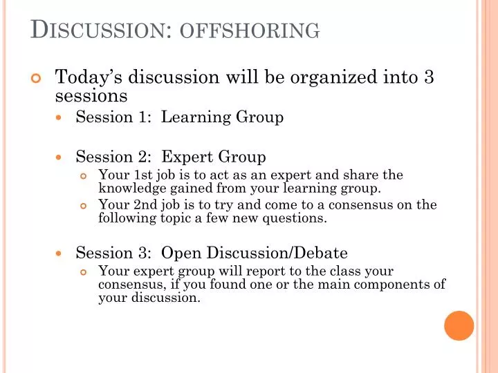discussion offshoring
