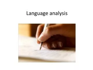 Language analysis