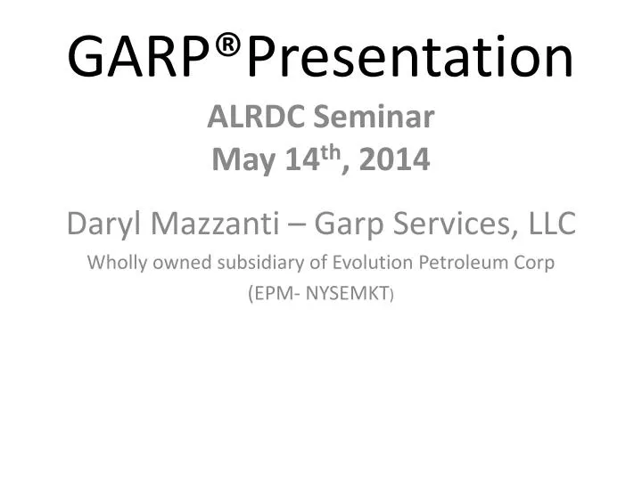 garp presentation