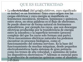 que es electricidad