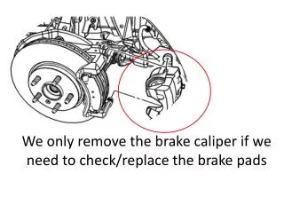 We only remove the brake caliper if we need to check/replace the brake pads
