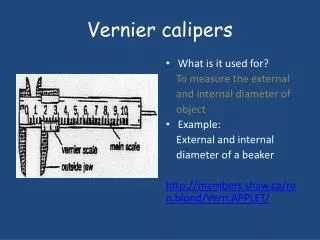 Vernier calipers