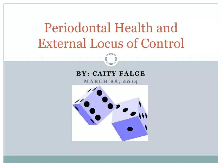 periodontal health and external locus of control