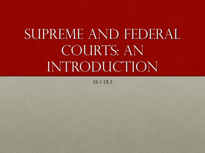 supreme and federal courts an introduction