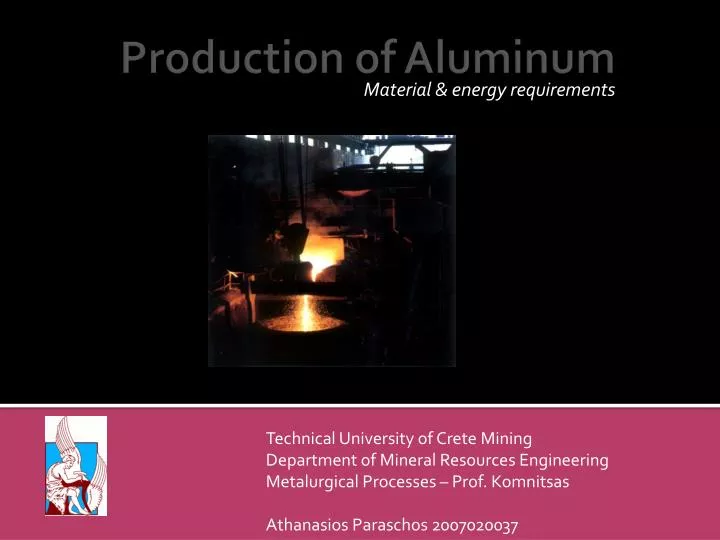 material energy requirements