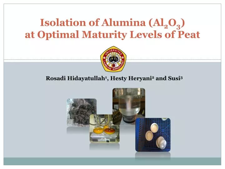 isolation of alumina al 2 o 3 at optimal maturity levels of peat