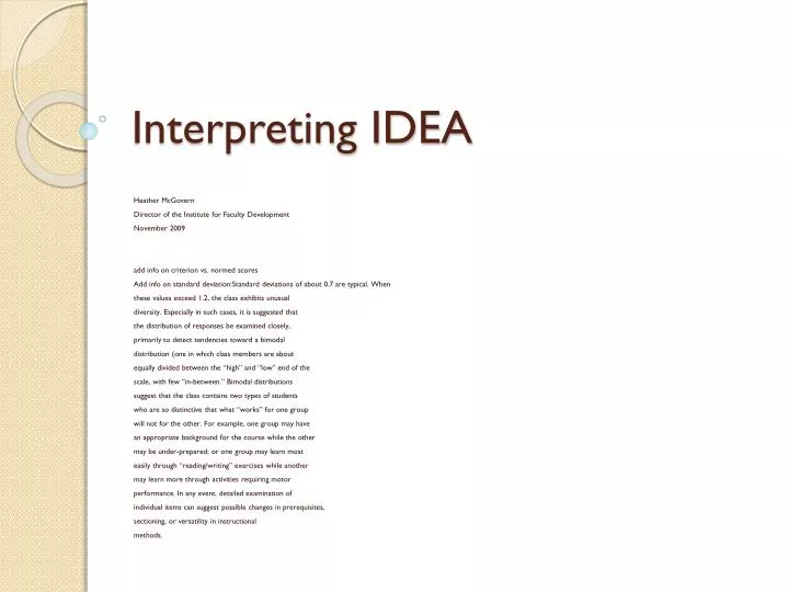 interpreting idea