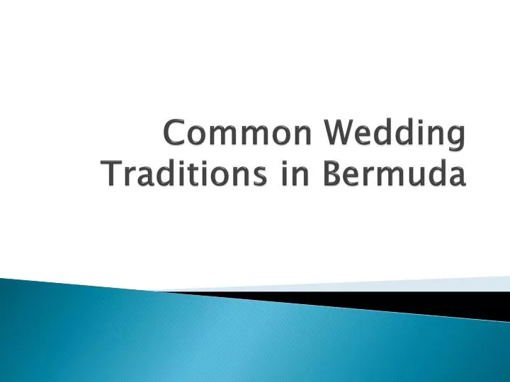 common wedding traditions in bermuda