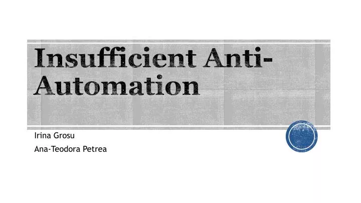 insufficient anti automation
