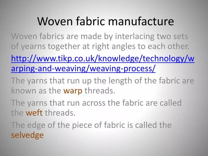 woven fabric manufacture