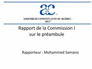 rapport de la commission i sur le pr ambule
