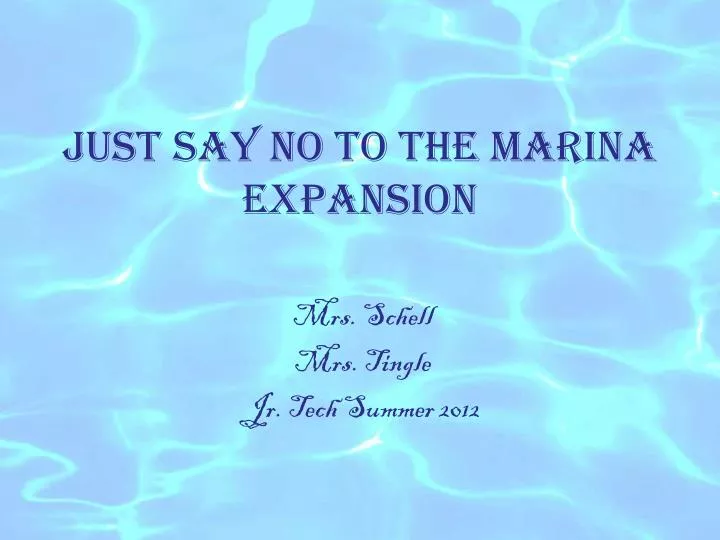 just say no to the marina expansion