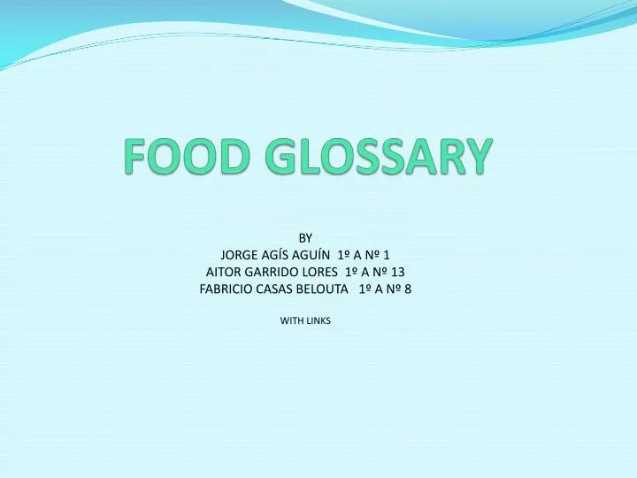 food glossary