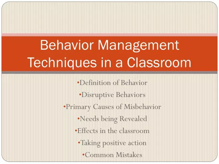 behavior management techniques in a classroom